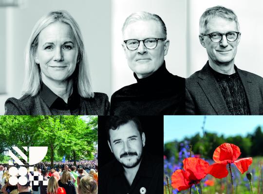 Collagebild på de som medverkar i Almedalen: Mika Romanus, Stefan Ahlenius, Magnus Kirchoff och Peter Gahnström.